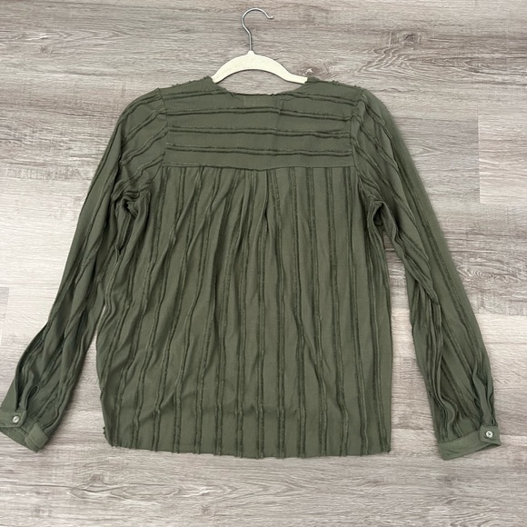 Anthropologie Maeve Audre wrap top olive green small - Picture 9 of 10